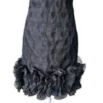 Milly NYC ruffle Lace Trim Hem Dress Size 2 Cocktail Made In USA Cotton/Silk Black Photo 8