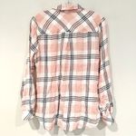 Kut From The Kloth Florence Blouse Women's Small Pink Gray Plaid Long Sleeve Photo 9