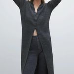 ZARA NWT Wool Blend Ribbed Long Grey Cardigan Photo 0