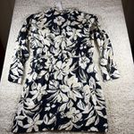Mango MNG Floral Print Button Front Shirt Dress Black Cream XL Photo 15