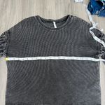 Z Supply Washed Out Black Textured Balloon Sleeve Shirt Photo 9