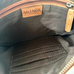 Vilenca Holland Tan Brown Woven Leather Slim Front Zip Pocket Crossbody Bag Photo 6