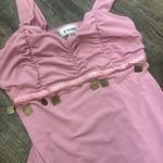 B Works pink tank top with ruffle details and gold charms Photo 2