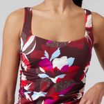Athleta NWT  Square Neck Tankini Top Hero Bloom Decadent Chocolate 34 D/DD Photo 2