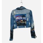 American Bazi Hollywood California Distressed Cropped Jean Jacket Medium Photo 3