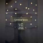 Lands' End  Navy and White polka dot tie waist fit & flare midi dress size L 14-16 Photo 4
