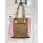 Patchwork Tote Bag Pink Novelty Heart Applique Gold Handle Purse Photo 3