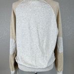 J. McLaughlin Womens Contrast Sweater Size XL Beige Gray Cotton Modal Elbow Patch Photo 4