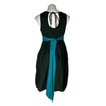 Desigual Green Dress Sleeveless V Neck Floral Skirt Wide Sash Size 40 US Medium Photo 2