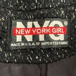 New York Girl Long Peacoat Black White Size 8 Photo 7
