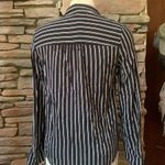 H&M Black and white striped tie front long sleeve top size 8 Photo 1