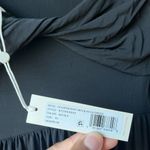 Rebecca Taylor  Pleated Knit Mock Neck Open Back Long Sleeve Black Maxi Dress XS‎ Photo 9