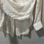 Free People  Talk to Me Lightweight Gauzy Button Down in Ivory Size Small Photo 6