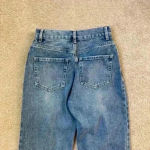 PacSun  distressed high rise straight button front blue jeans in size 24 Photo 4