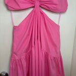 Karlie  Poplin Knot Cut-Out Maxi Dress. Size: Large. Color: Hot Pink. Photo 6
