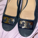 Tory Burch  Gigi Royal Navy Suede
Pumps Low Heel Gold Logo Photo 6