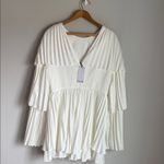 Andrea Iyamah NEW  resort vacation white satin pleated sachi romper Large Photo 2