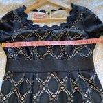 Phoebe Couture Phoebe Lace Scalloped Edge 3/4 Sleeve Black Dress Size 2 Photo 14