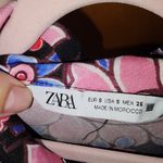 ZARA  small black floral print long sleeve baby doll mini dress Photo 2