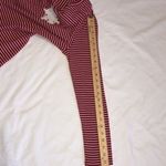 Talbots Pima Cotton Christmas Snowflake Red Striped White Top M Long Sleeve Photo 6