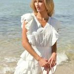 Love Shack Fancy NWT CORELLI Mini WHITE Perfect Graduation or Bridal Dress M Photo 2