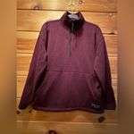 PINK - Victoria's Secret Pink Victoria’s Secret 1/4 Zip Pullover Fleece Jacket Burgundy Medium Photo 2