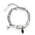 Star Link Chain Bracelet for Men Women Streetwear Hip Hop Unisex Style Silver Photo 0