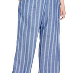 Old Navy Women's Blue Stripe High-Waisted Linen Blend Wide Leg Pants XXL NEW Photo 0