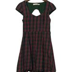Modcloth x Sunny Girl Green Red Plaid Cap Sleeve Sweetheart Dress Christmas Winter Small Photo 2