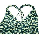 Aerie Offline Goals Plunge Sports Bra Deep Forest Green Animal Print Size Small Photo 0