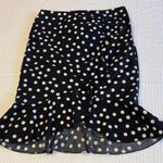 White House | Black Market  Size 10 Polka Dot Ruffle Pencil Skirt Black White Photo 2