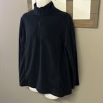 Land’s End Women Black Long Sleeve Antistatic Pullover ZipUp Fleece Photo 1