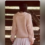 The Great. The Cozy Cable Pullover Sweater in Pale Blush Size Large Wool Blend Pink Photo 2