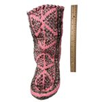 Handmade Knitted Pink and Gray Slippers High Calf B160 Photo 3