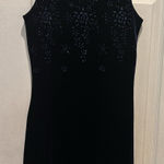 Finesse Vintage 90s Y2K Womens Tank Dress‎ Sz Small Navy Velvet Bling USA Blue Photo 0