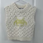 ZARA  Women Jacquard Space Invaders Taito Sweater Knit Short Vest SZ S Photo 3