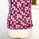 Polka Dot Blouse V Neck Short Sleeve Shirt Red White Black Medium Photo 7