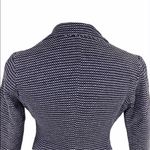 Cynthia Rowley Navy and White Woven Fitted Career Blazer Photo 5
