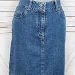 Christopher & Banks  Denim A Line Skirt Blue 4 Knee‎ Length Photo 0