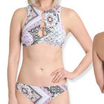 Nanette Lepore  Hannah High Neck Marrakesh Megerie‎ Bikini Set Swim Set Size 10 Photo 0