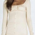 Princess Polly  Dainton Long Sleeve Beige Mini Dress Photo 0