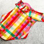 Kate Spade NY Ruffle Bandeau Underwire One Piece Swimsuit Pink Plaid Size Medium Photo 3