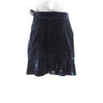 3.1 Phillip Lim  Sapphire Velvet Mini Skirt 4 NWT Pleated Tie Waist Twee Photo 2