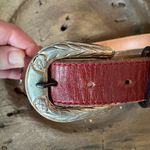 Thomas Wright oxblood leather beaded women's belt Southwest size small Red Photo 5