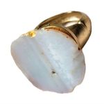 Vintage Agate Gold Tone Copper Adjustable Ring 6 Photo 0