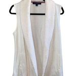 Tommy Hilfiger White Sherpa Lined Open Front Vest Photo 0