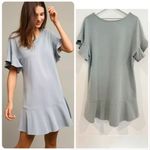 Anthropologie Saturday Sunday Odette Cotton Drop Waist Ruffle Sleeve Dress Large Photo 1