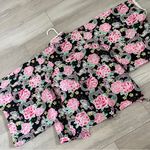 Japanese Floral Top wrap tie womens Black Pink (medium) maximalist streetwear Photo 4