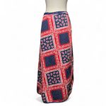 Vintage Americana Red Blue Bandana Floral Paisley Print Wrap Maxi Skirt OS Size undefined Photo 1