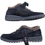 Stuart Weitzman Women's Black Suede Fur Lined Ankle Boots Buckle 9 N Photo 3